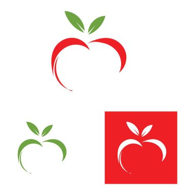 Elma logo vektör çizim şablonu seti