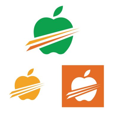 Elma logo vektör çizim şablonu seti