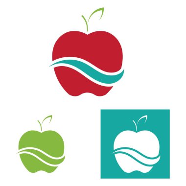 Elma logo vektör çizim şablonu seti