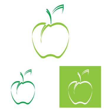 Elma logo vektör çizim şablonu seti