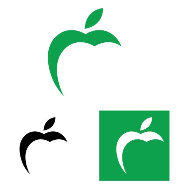 Elma logo vektör çizim şablonu seti