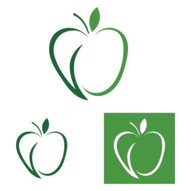 Elma logo vektör çizim şablonu seti