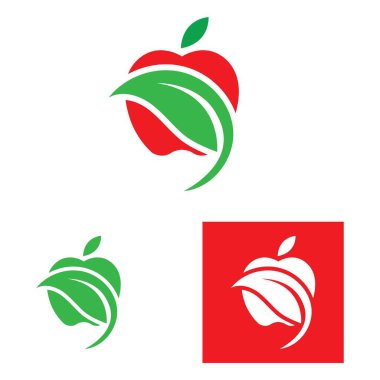 Elma logo vektör çizim şablonu seti