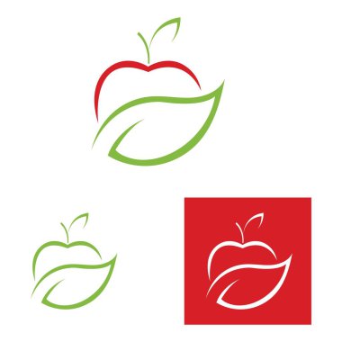 Elma logo vektör çizim şablonu seti