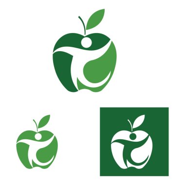 Elma logo vektör çizim şablonu seti