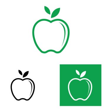 Elma logo vektör çizim şablonu seti