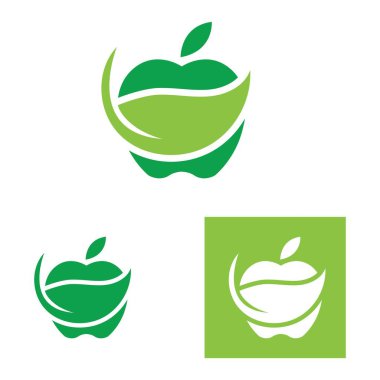 Elma logo vektör çizim şablonu seti