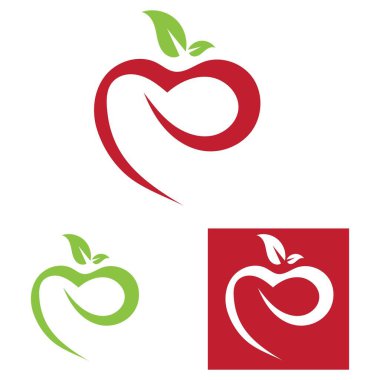Elma logo vektör çizim şablonu seti