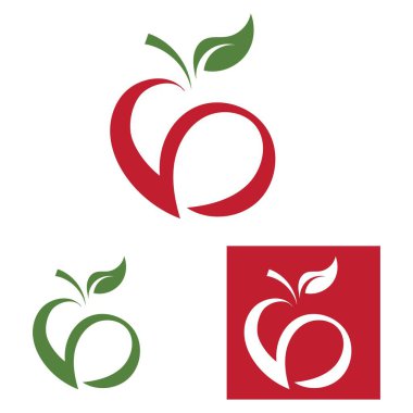 Elma logo vektör çizim şablonu seti