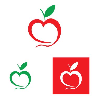Elma logo vektör çizim şablonu seti