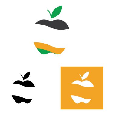 Elma logo vektör çizim şablonu seti