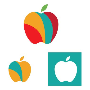 Elma logo vektör çizim şablonu seti