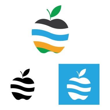 Elma logo vektör çizim şablonu seti