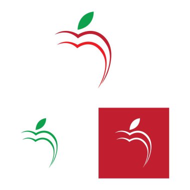Elma logo vektör çizim şablonu seti