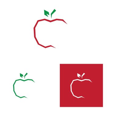 Elma logo vektör çizim şablonu seti
