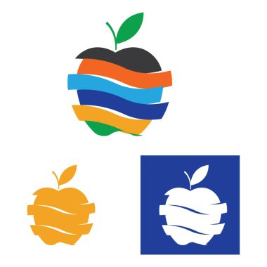 Elma logo vektör çizim şablonu seti