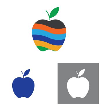 Elma logo vektör çizim şablonu seti