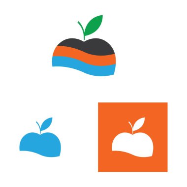 Elma logo vektör çizim şablonu seti