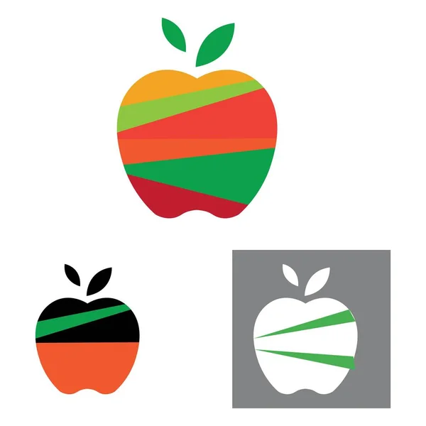 Set Apple Logo Vector Illustration Design Template — Vetor de Stock