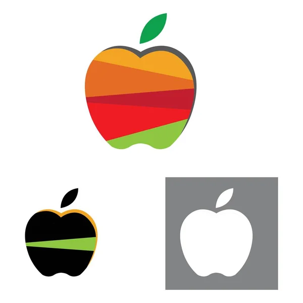 Set Apple Logo Vector Illustration Design Template — Stockvektor