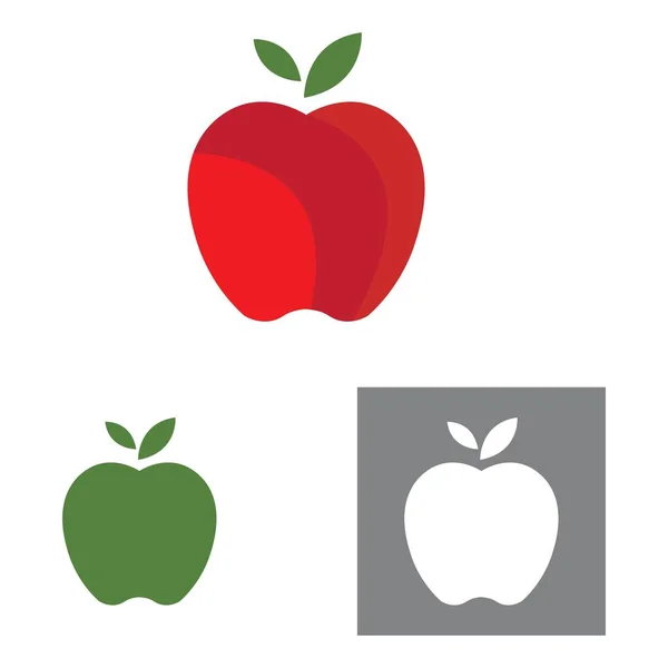 Set Apple Logo Vector Illustration Design Template — Archivo Imágenes Vectoriales