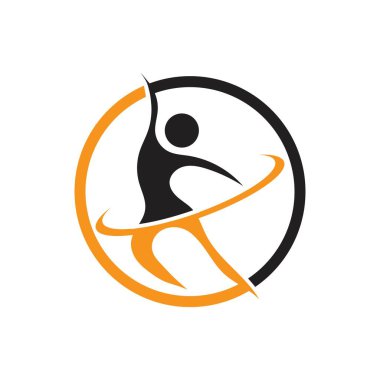 Dans logosu vektör tasarımı sembolü