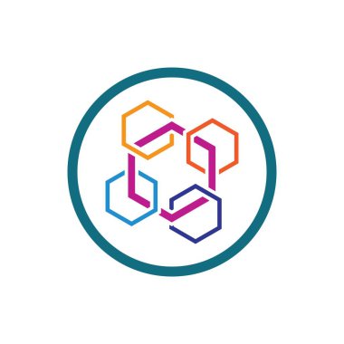 Blok zinciri logo çizim tasarımı teknolojisi