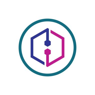 Blok zinciri logo çizim tasarımı teknolojisi