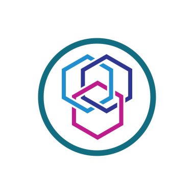 Blok zinciri logo çizim tasarımı teknolojisi