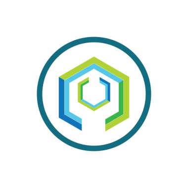 Blok zinciri logo çizim tasarımı teknolojisi