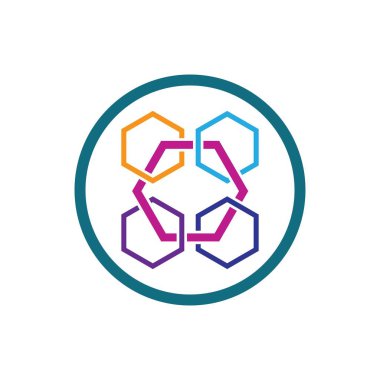 Blok zinciri logo çizim tasarımı teknolojisi
