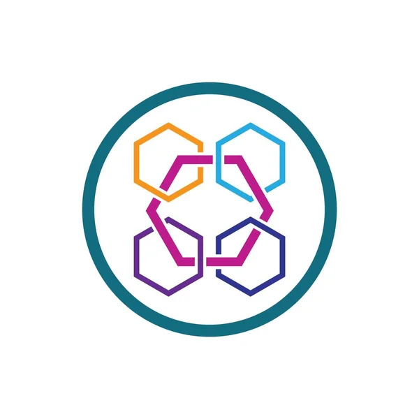 Tecnología Diseño Ilustración Logotipo Cadena Bloques — Vector de stock