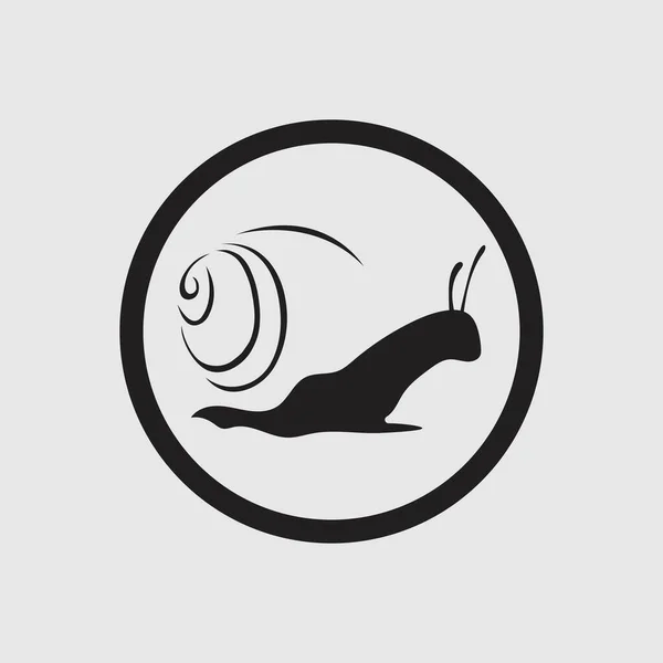 Vecteur Logo Escargot Noir Sur Fond Gris — Image vectorielle