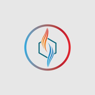 Sıcak ve soğuk logo simgesinin vektör çizimi 