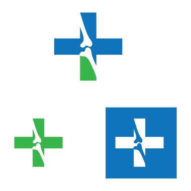 Kemik sağlığı logosu ve sembol vektör çizim şablonu seti