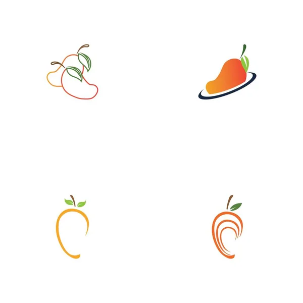 Набор Манго Плоском Стиле Логотип Вектора Манго Ref Mango — стоковый вектор