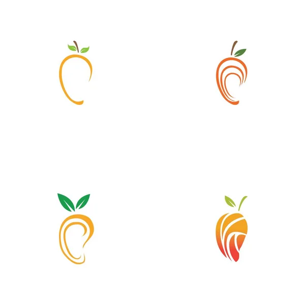 Набор Манго Плоском Стиле Логотип Вектора Манго Ref Mango — стоковый вектор