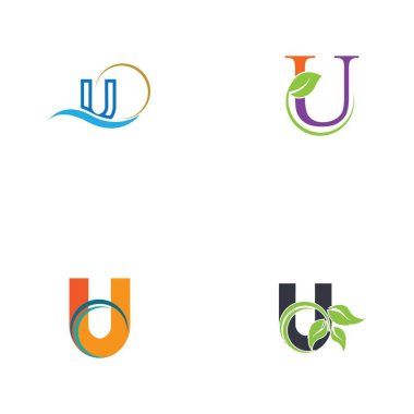 u harfi illüstrasyon tasarım şablonu