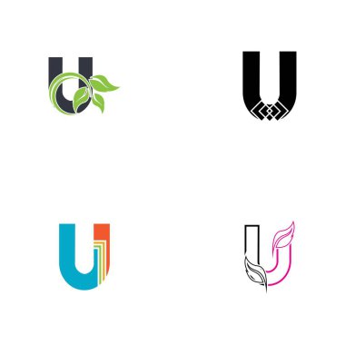 u harfi illüstrasyon tasarım şablonu