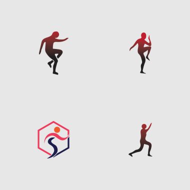Aerobik logo vektör çizim şablonu seti