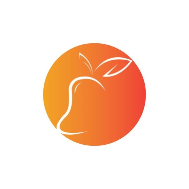 mango meyve vektör illüstrasyon logo simgesi