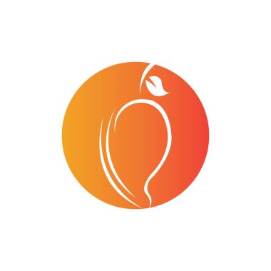 mango meyve vektör illüstrasyon logo simgesi