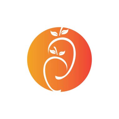 mango meyve vektör illüstrasyon logo simgesi