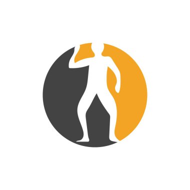 Beyaz arkaplanda vektör illüstrasyon aerobik logosu