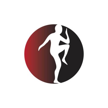 Beyaz arkaplanda vektör illüstrasyon aerobik logosu