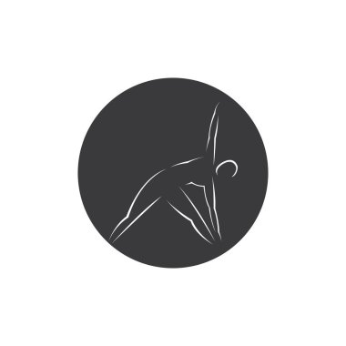 Beyaz arkaplanda vektör illüstrasyon aerobik logosu