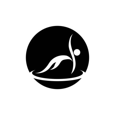 Beyaz arkaplanda vektör illüstrasyon aerobik logosu