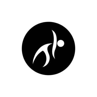 Beyaz arkaplanda vektör illüstrasyon aerobik logosu