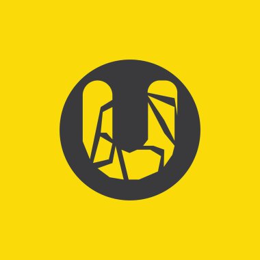 Sarı arkaplanda siyah U harfi.