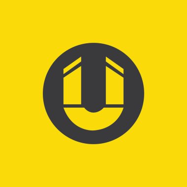 Sarı arkaplanda siyah U harfi.